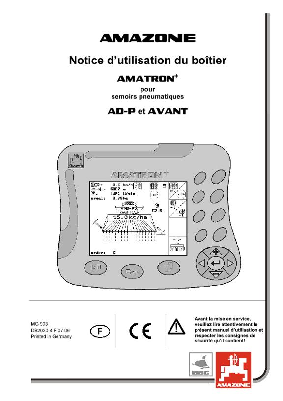 Notice d'utilisation Amatron f AD-P/Avant