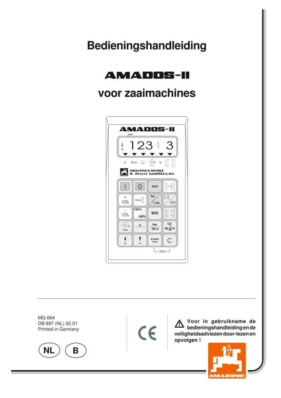Bedieningshandleiding Amados II voor zaaimachines