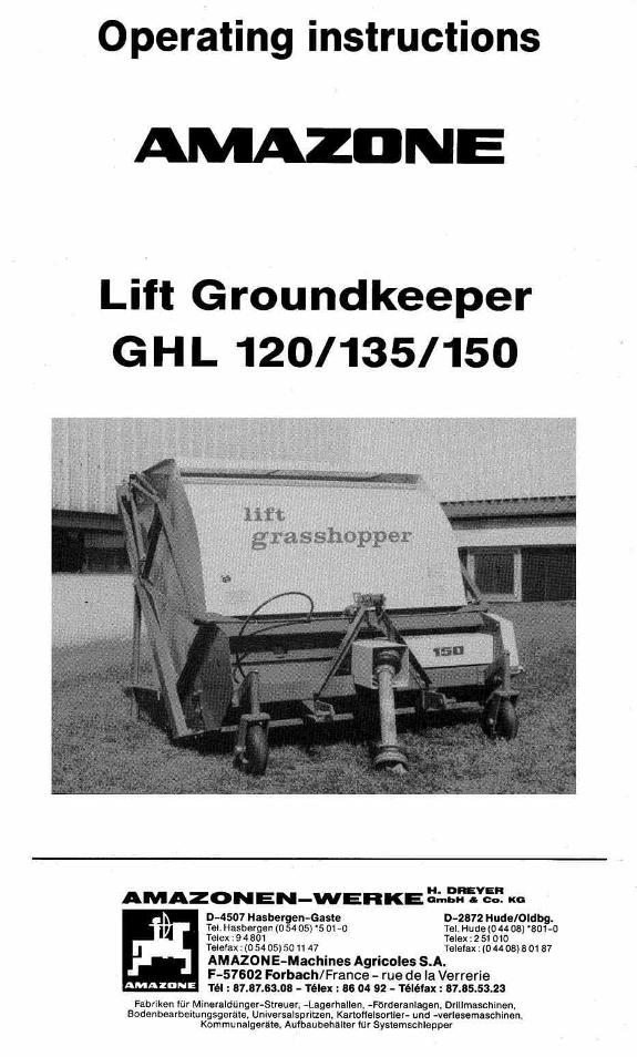 Operation manual GHL 120/135/150