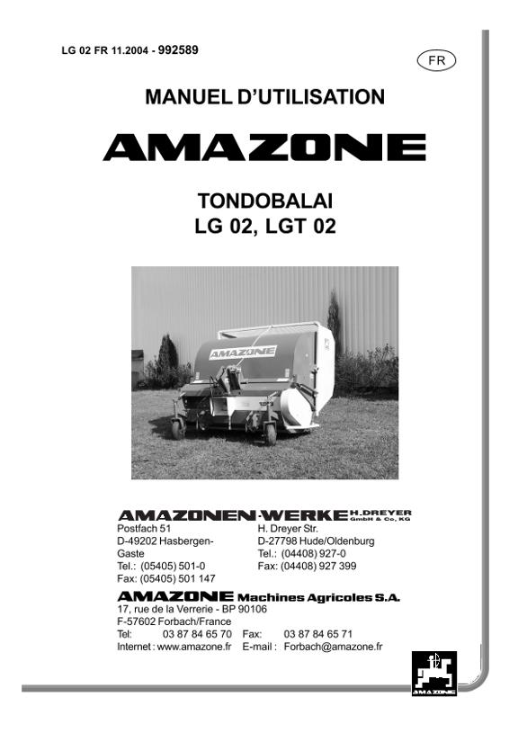 Notice d'utilisation Tondobalai LG 02, LGT 02