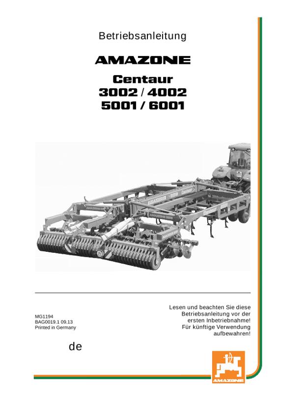 Betriebsanleitung Centaur 3002-6001 
