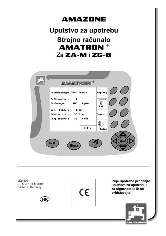 Uputstvo za upotrebu AMATRON+ za ZG-B i ZA-M (hr)