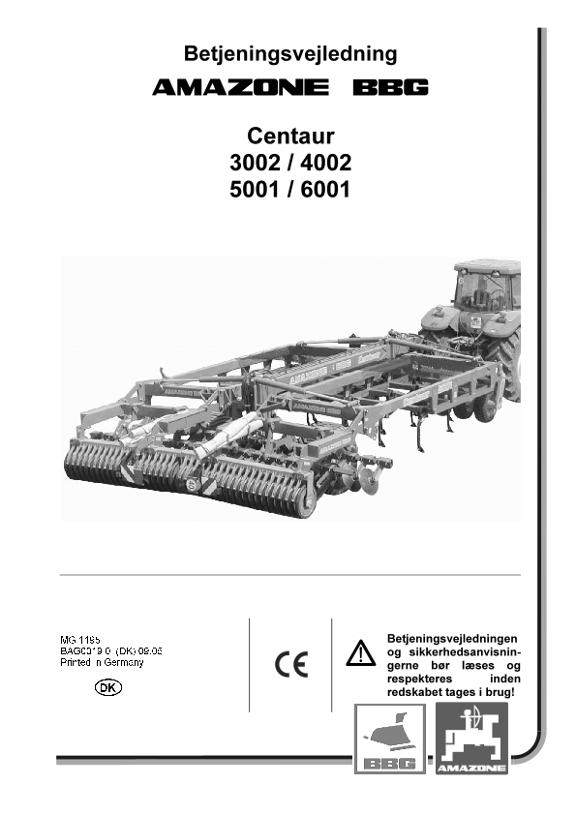 Brugsanvisning Centaur 3002-6001