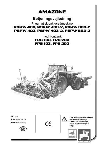 Brugsanvisning PSKW / PSPW med FRS