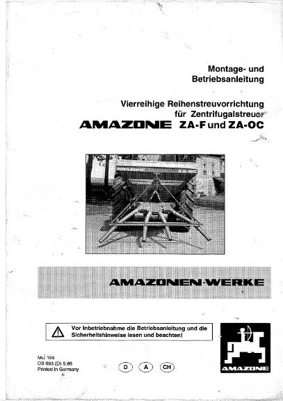 Montage- u. Betriebsanleitung Bandstreugerät ZA-OC