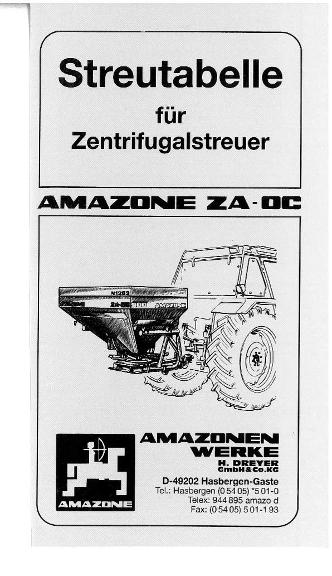 Streutabelle ZA-OC