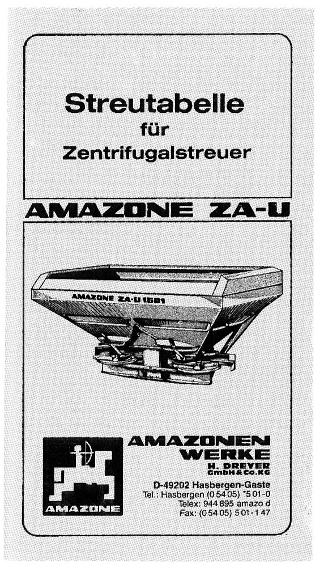 Streutabelle ZA-U
