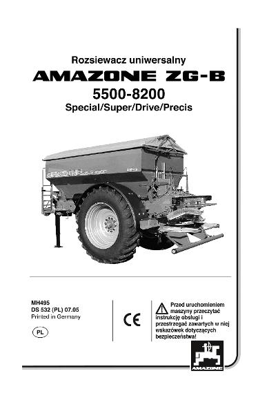 Tabela rozsiewu ZG-B 5500/8200