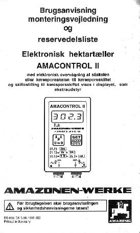 Brugsanvisning AMA-CONTR.II