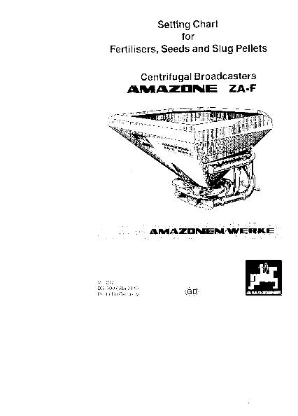 Setting chart ZA-F