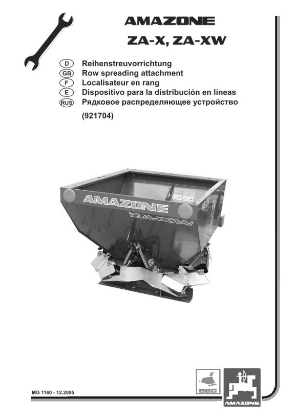 Beiblatt ZA-X (Reihenstreuvorrichtung) ab März 2006