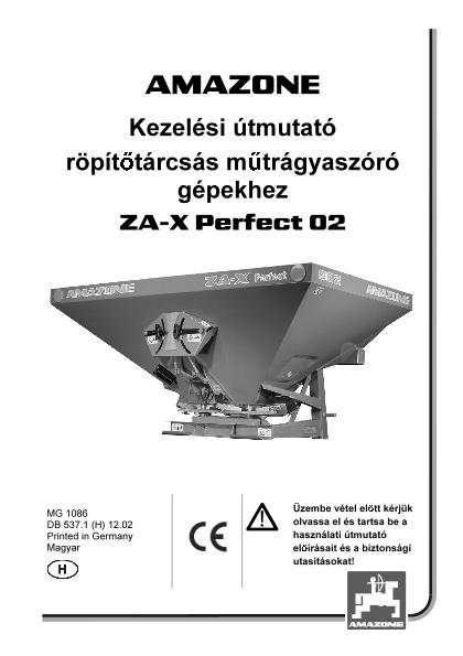 Kezelési útmutató ZA-X Perfect