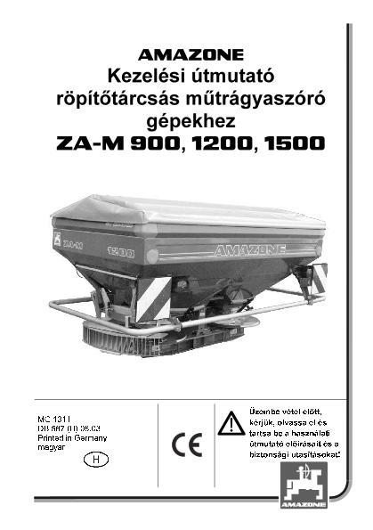 Kezelési útmutató ZA-M 900-1500