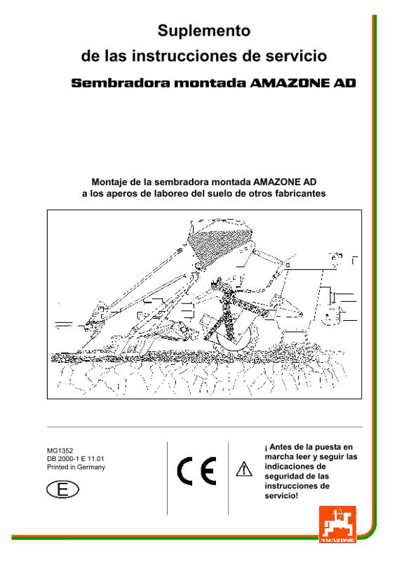 Suplemento de las instrucciones de servicio AD