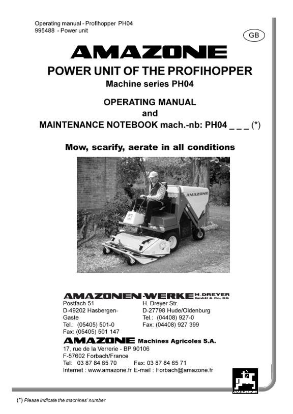 Operation manual PH04 with maintenance notebook