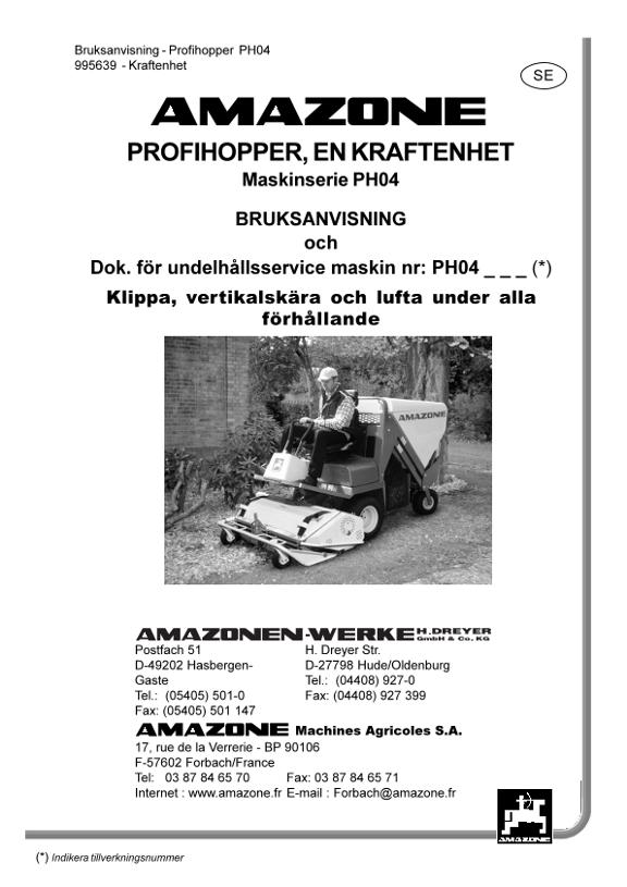 Instruktionsbok PH04 dok. för undelhållsservice