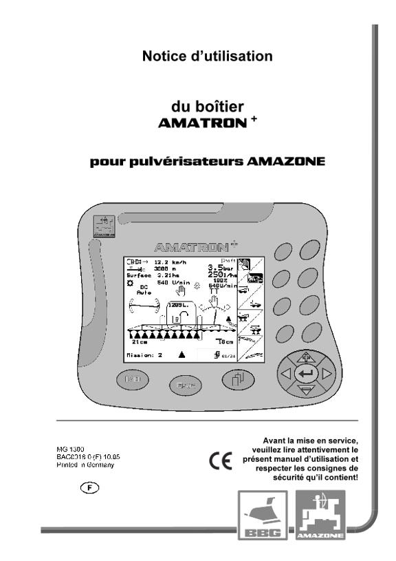 Notice d'utilisation Amatron + pour pulvérisateurs