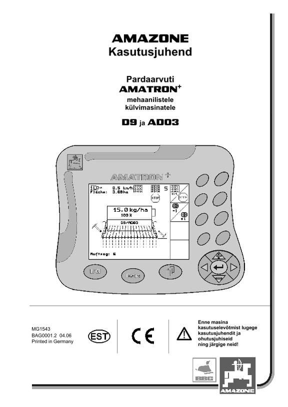 Kasutusjuhend Amatron +   F.D9 / AD 3