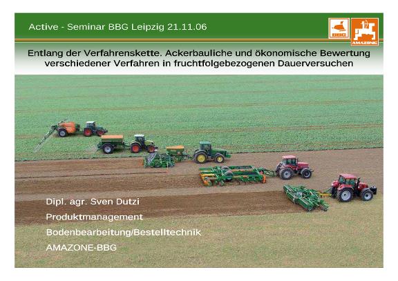 Präsentation Seminar "Im Verfahren sparen" Amazone Dr. Dutzi