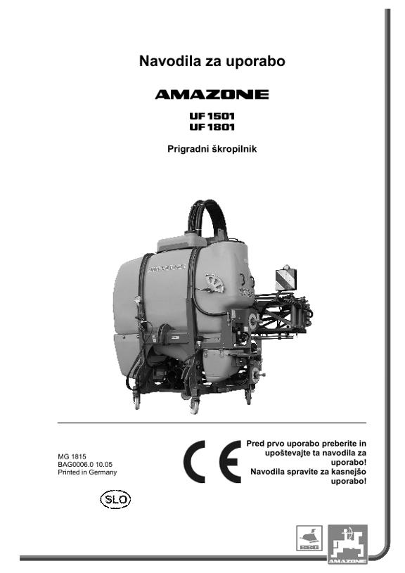 Navodila za uporabo UF 1501/1801