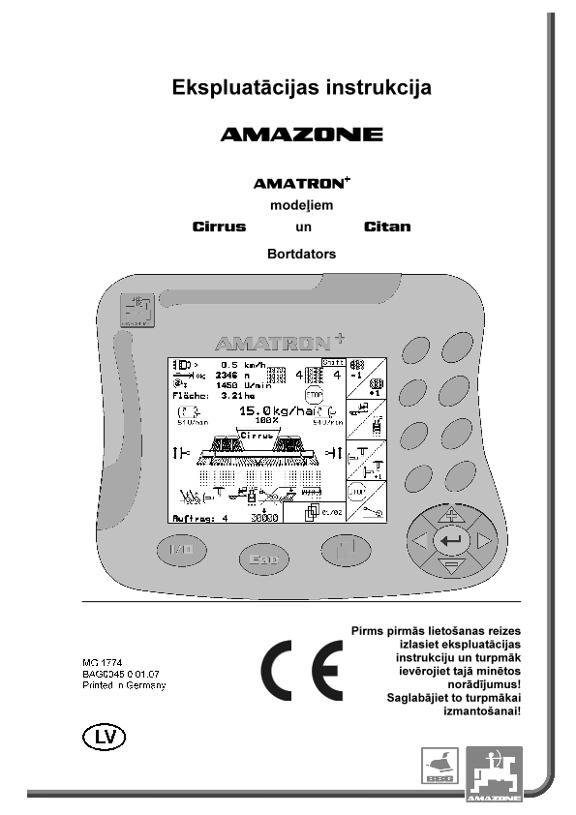 Ekspluatācijas instrukcija AMATRON+ modeļiem CIRRUS / CITAN