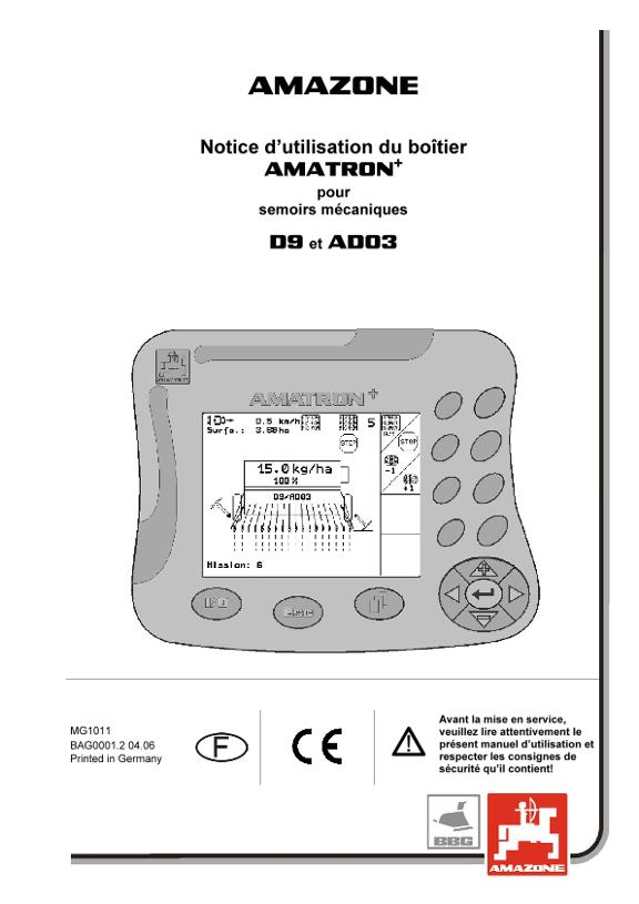 Notice d'utilisation Amatron + f. D9/AD 3