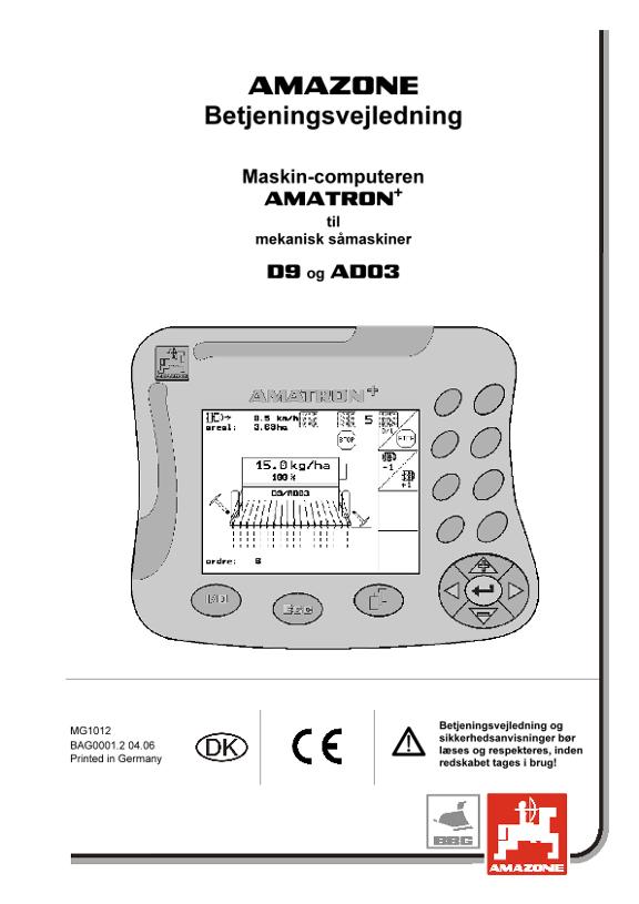 Brugsanvisning Amatron + f. D9/AD 3