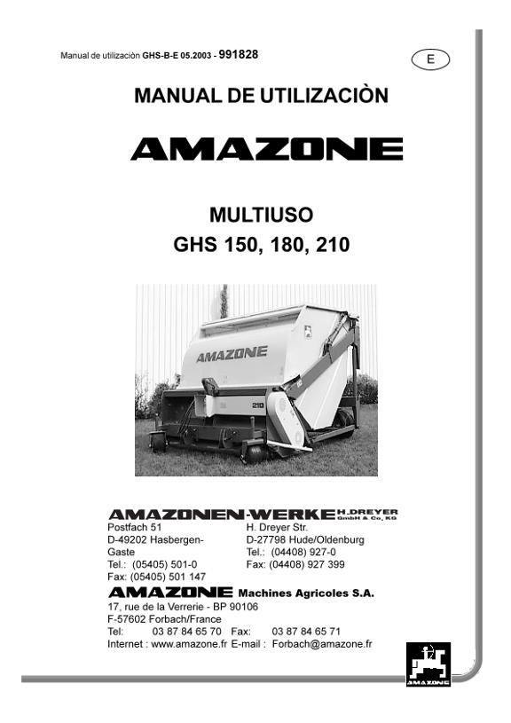 Manual del operador GHS 150, 180, 210