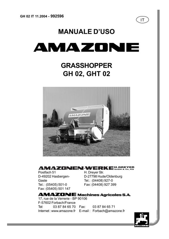 Manuale di istruzioni GH 02, GHT 02