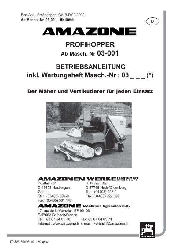 Betriebsanleitung Profihopper LGA03