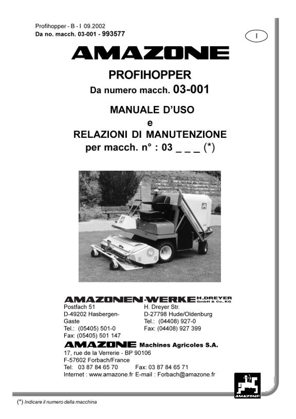 Manuale di istruzioni Profihopper