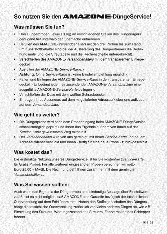Anleitung "So nutzen Sie den Düngeservice"