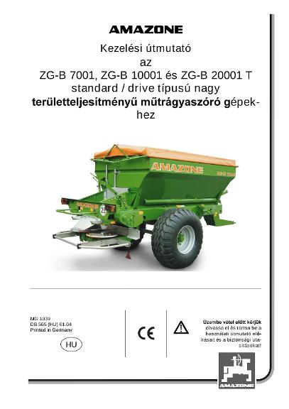 Kezelési útmutató ZG-B Standard, Drive