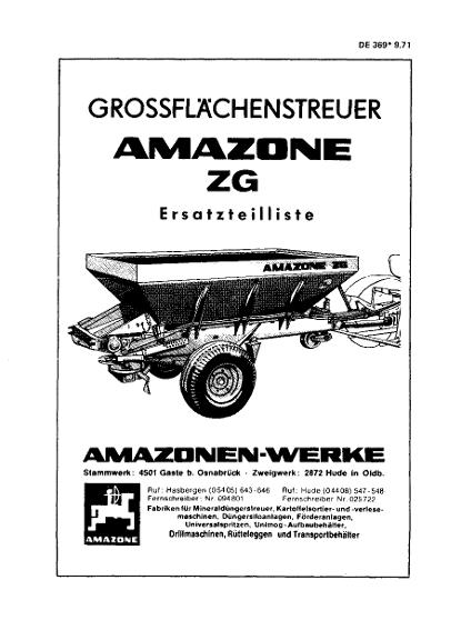 Ersatzteilliste ZG (09/71)