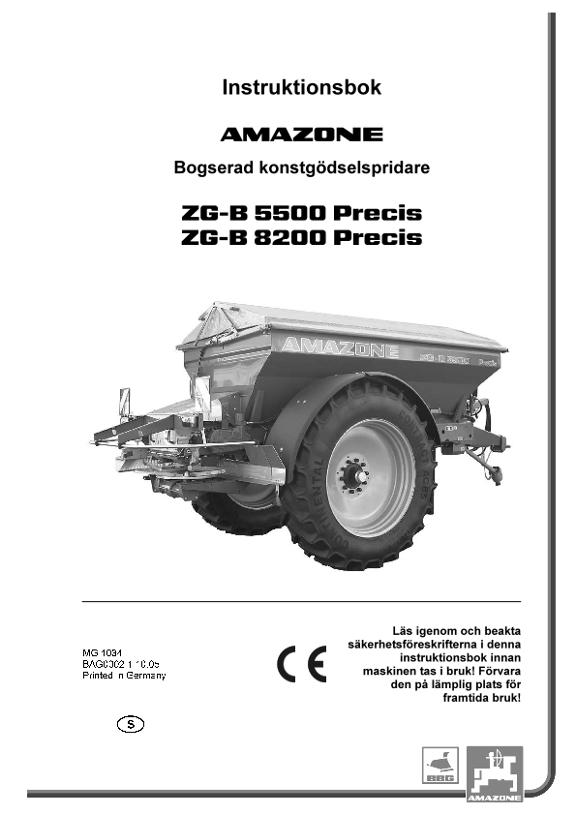 Instruktionsbok ZG-B 5500/8200 preciS