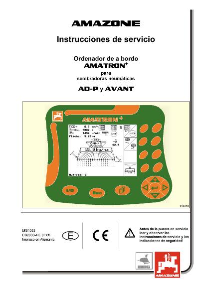 Manual del operador Amatron + f. AD-P/Avant