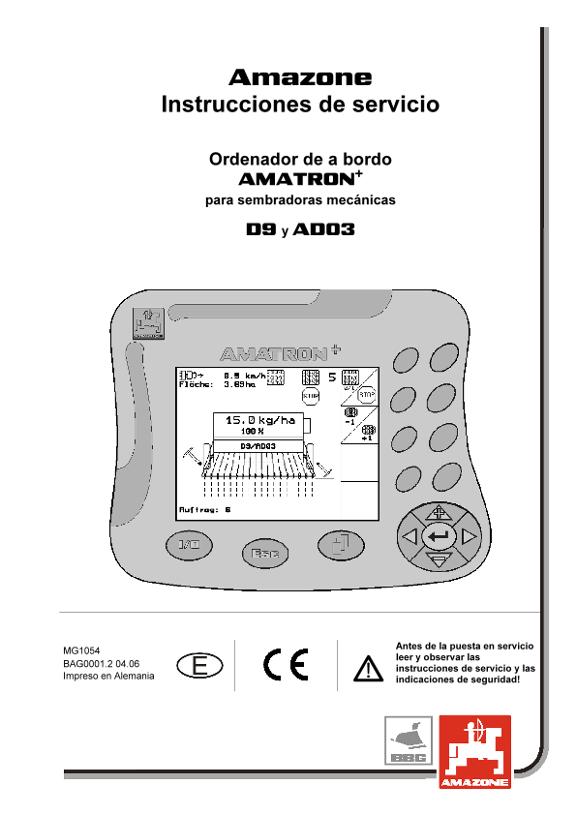Manual del operador Amatron+ para D9 y AD03