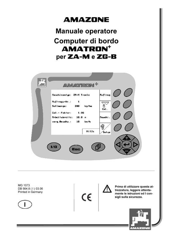 Manuale di istruzionil Amatron + f. ZG-B / ZA-M
