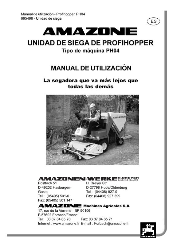 Manual del operador PH04 unidad de siega