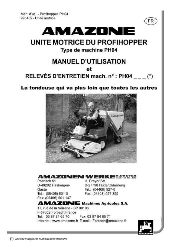 Notice d'utilisation PH04 avec relevés d'entretien
