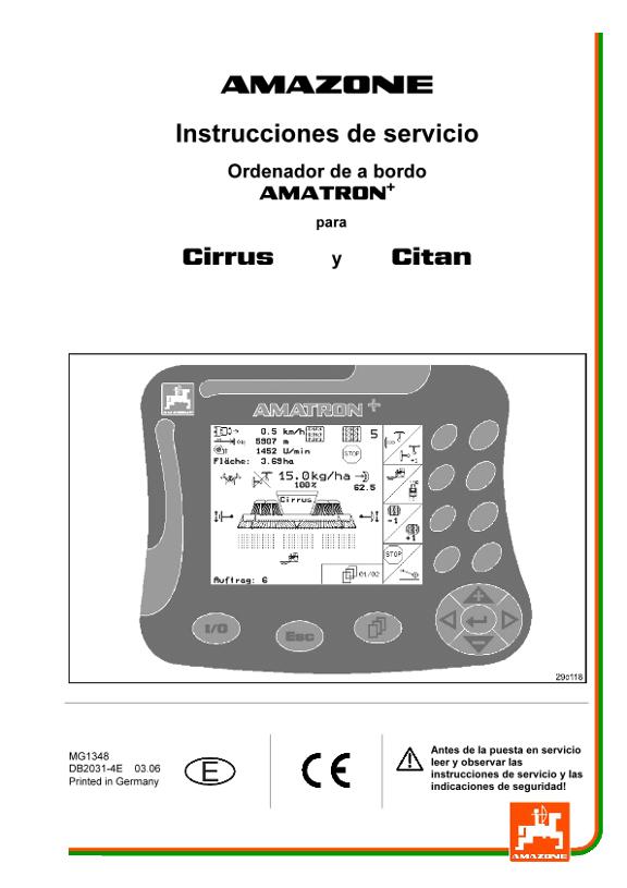Manual del operador Amatron+ Cirrus/Citan