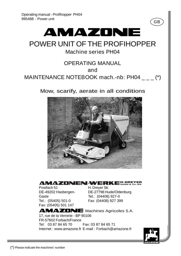 Operation manual PH04 Power unit