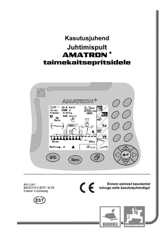 'Kasutusjuhend Amatron+ taimekaitsepritsidele