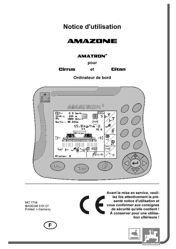 Notice d'utilisation AMATRON+ CIRRUS / CITAN