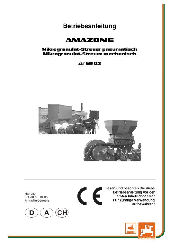 Betriebsanleitung MIKROGRANULATSTREUER ED 02