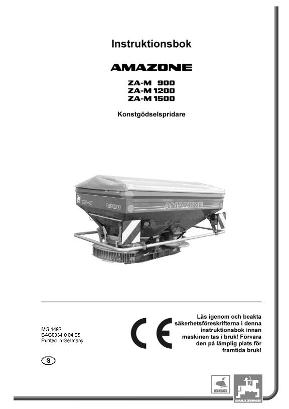Instruktionsbok ZA-M 900 / 1200 / 1500