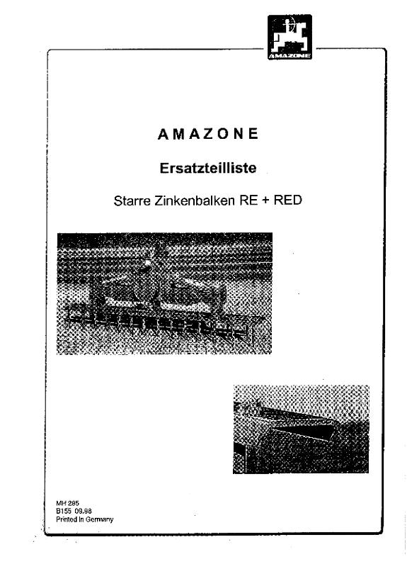 Ersatzteilliste RE/RED starre Zinkenbalken