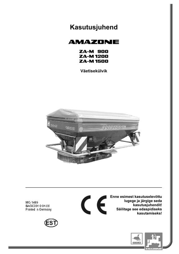Kasutusjuhend ZA-M 900 / 1200 / 1500 (04.06)