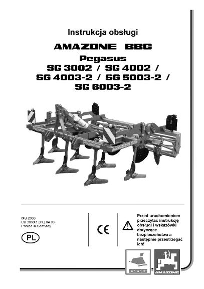 Instrukcja obsługi PEGASUS SG 3/4002 4/5/6003-2