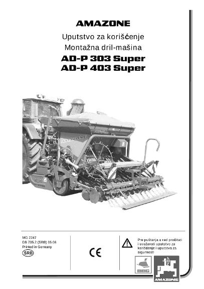 Uputstvo za korišćenje AD-P 303/403 SUPER